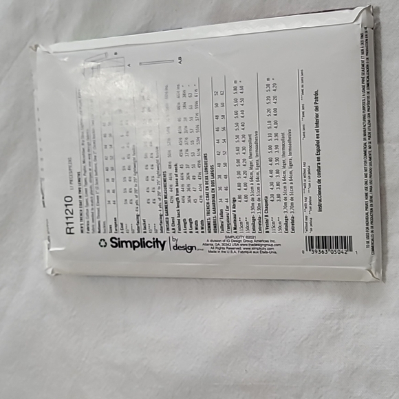 Simplicity Men's Trench Coat In Two Lengths Pattern - Picture 2 of 6